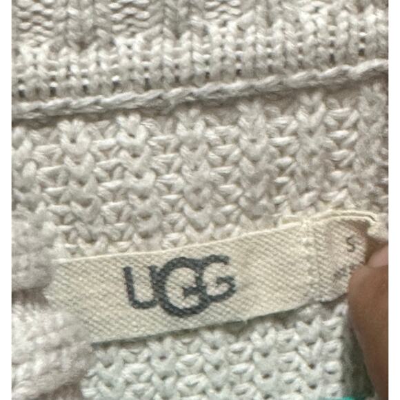 Ugg Raeylynn Wool-Blend Poncho Size Small women's Turtle Neck Warm Cream Color - Picture 3 of 5